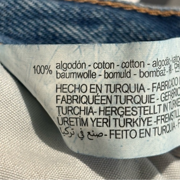 ZARA Sz 14 Jeans High Rise Bootcut Mid-Wash 100% Cotton Slight Distressing NEW - Picture 13 of 13